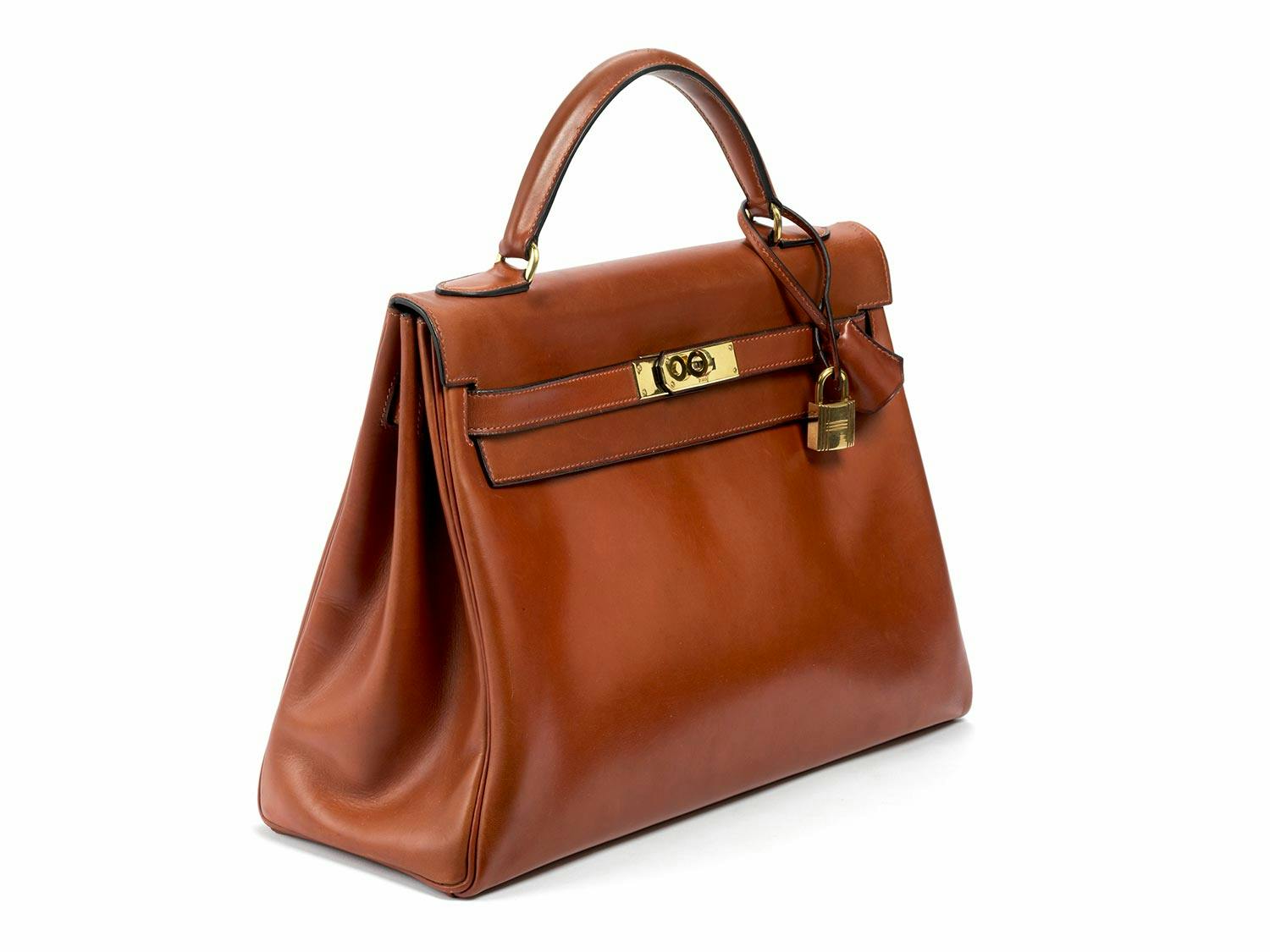 Detailabbildung: Hermès Kelly Bag 32 Barenia „Cognac“