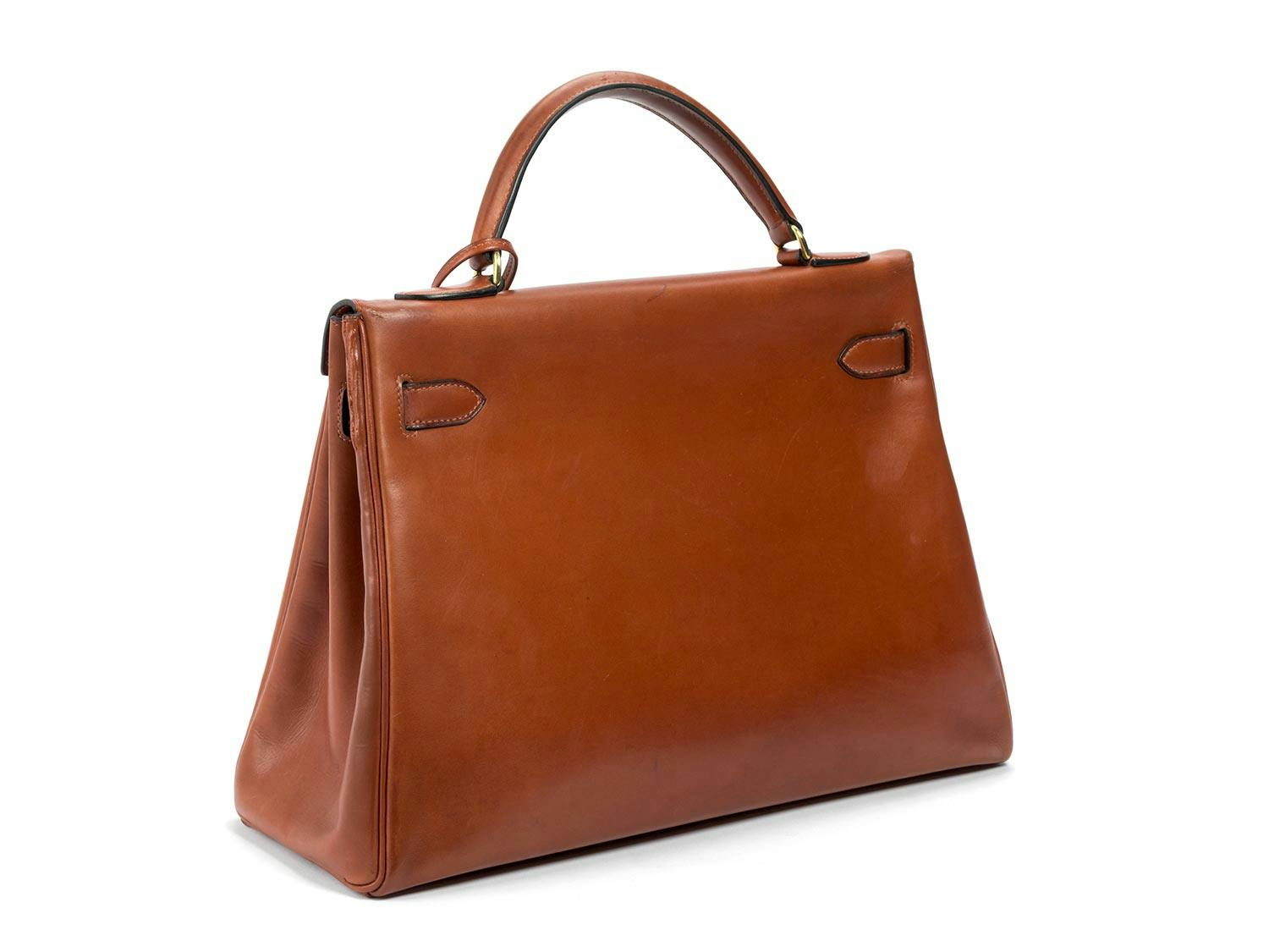 Detailabbildung: Hermès Kelly Bag 32 Barenia „Cognac“