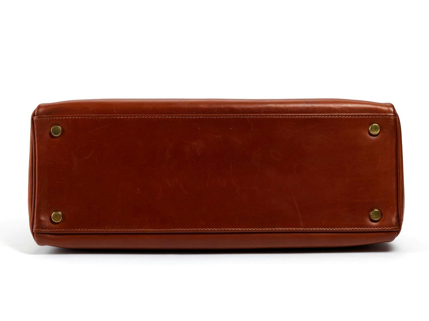 Detailabbildung: Hermès Kelly Bag 32 Barenia „Cognac“