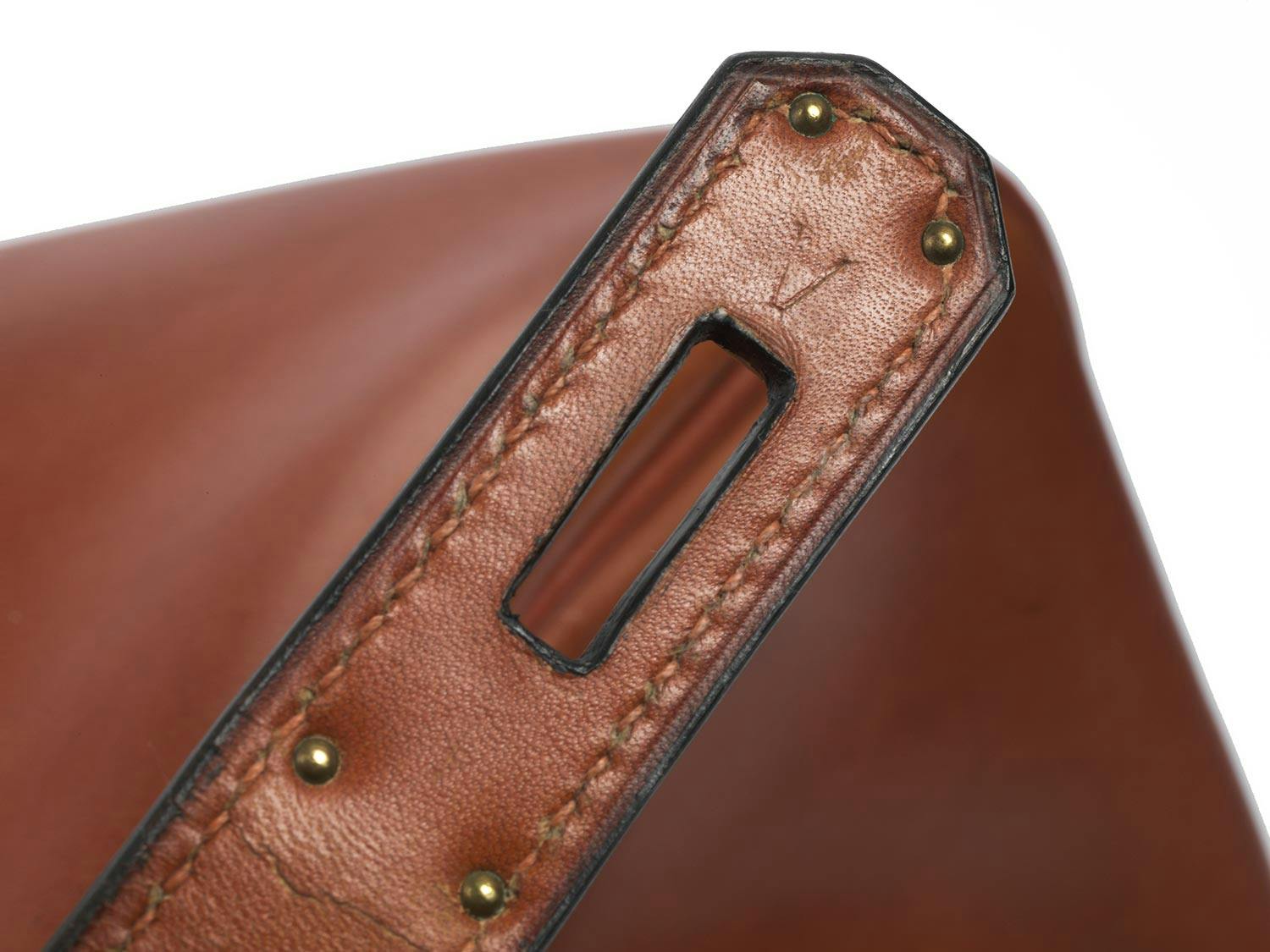 Detailabbildung: Hermès Kelly Bag 32 Barenia „Cognac“